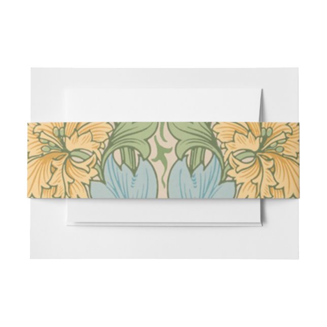Bandeau De Faire-part William Morris Myrtle Fleur Floral Botanique (Devant Example)