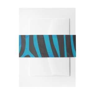 Bandeau De Faire-part Zebra Black et Blue Print
