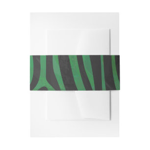 Bandeau De Faire-part Zebra Black et Green Print