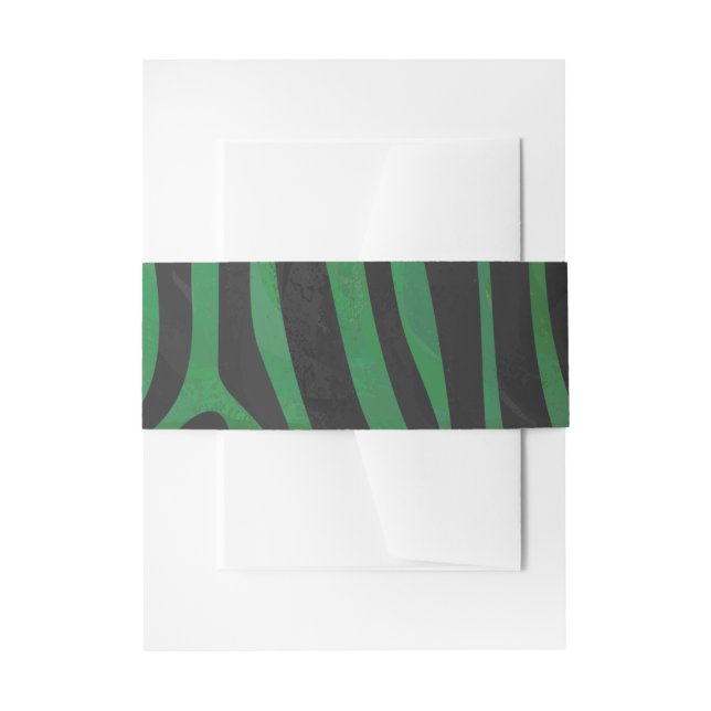 Bandeau De Faire-part Zebra Black et Green Print (Devant example)