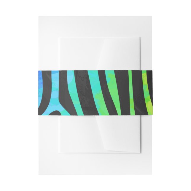 Bandeau De Faire-part Zebra Black et Rainbow Print (Devant example)