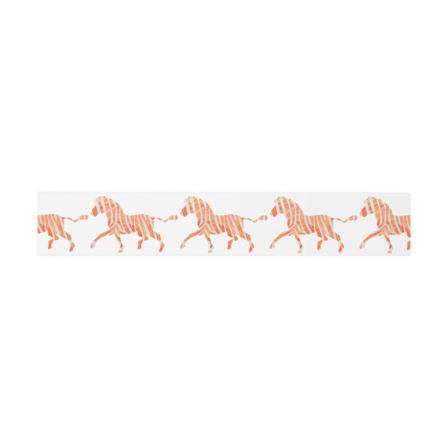 Bandeau De Faire-part Zebra Orange et Silhouette blanche (Plat)