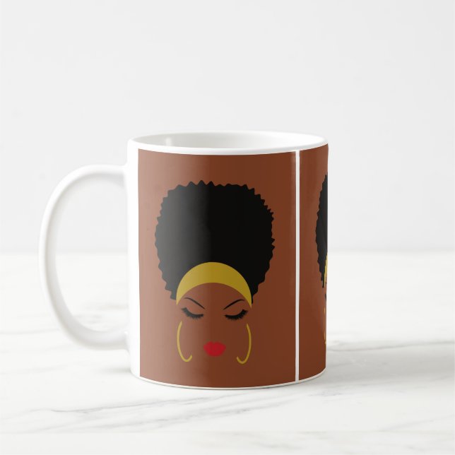 Bandeau et mug Afro Puff (Gauche)