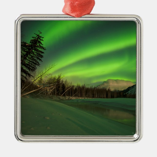 Banded Aurora Metal Ornament (Front)