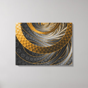 Banded Dragon Scales of Black, Gold, and Yellow Canvas Print