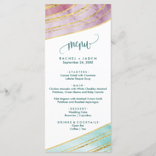 Banded Gemstone   Carte menu du dîner mauve