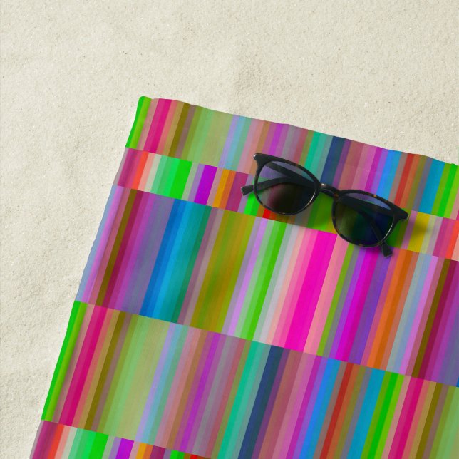 Banded Stripes  Beach Towel (In Situ)