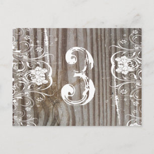 Banded Wood Table Number Postcard