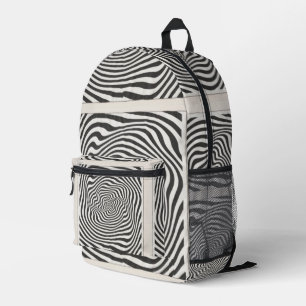 Banded Zebra Swirl Hiking Camping Travel Printed Backpack