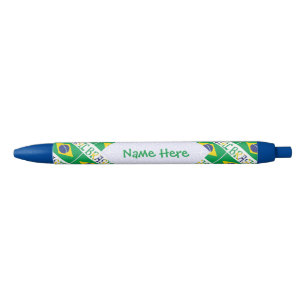 Bandeira do Brasil Personalized  Black Ink Pen