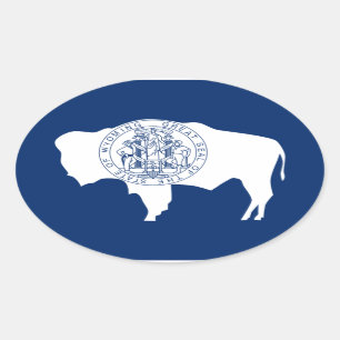 Bandeira do Wyoming Oval Sticker
