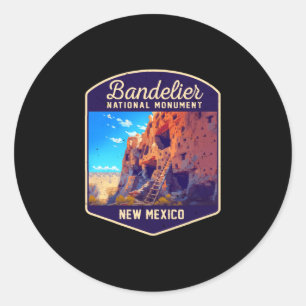 Bandelier national monument new mexico hiking classic round sticker
