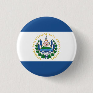 Bandera de El Salvador 1 Inch Round Button