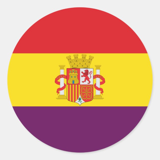 Bandera de la República Española Classic Round Sticker (Front)