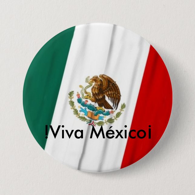 Bandera de México 3 Inch Round Button (Front)