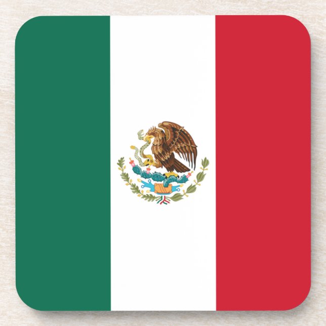 Bandera de Mexico National flag Mexicanos Coaster (Front)