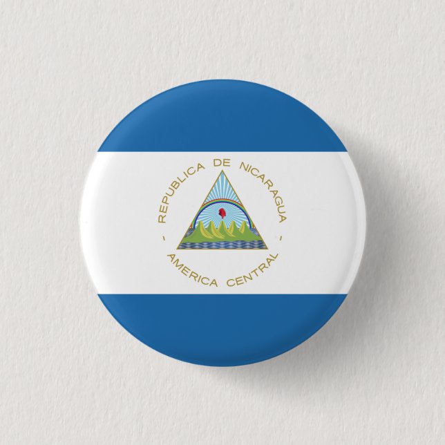 Bandera de Nicaragua 1 Inch Round Button (Front)
