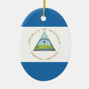 Bandera de Nicaragua Ceramic Ornament