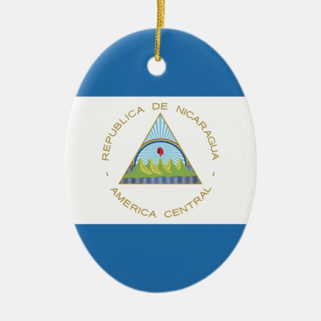 Bandera de Nicaragua Ceramic Ornament (Front)