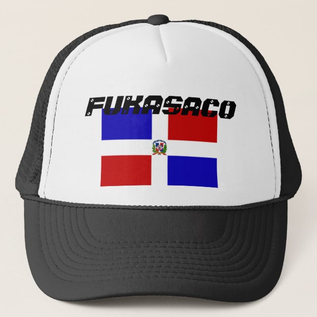 bandera-dominicana-republica, fukasaco trucker hat (Front)