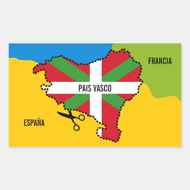 Bandera Ikurriña, independencia por el país vasco, Sticker (Front)
