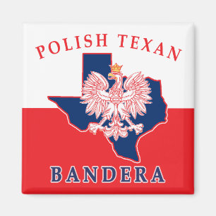 Bandera Polish Texan Magnet