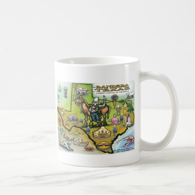 Bandera TEXAS Map Coffee Mug (Right)