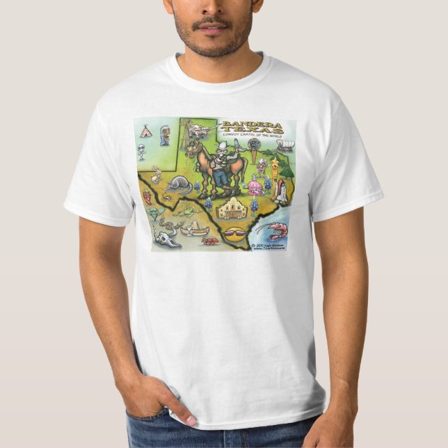 Bandera TEXAS Map T-Shirt (Front)