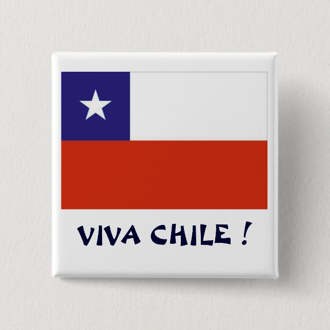 Bandera Viva Chile IV 2 Inch Square Button (Front)