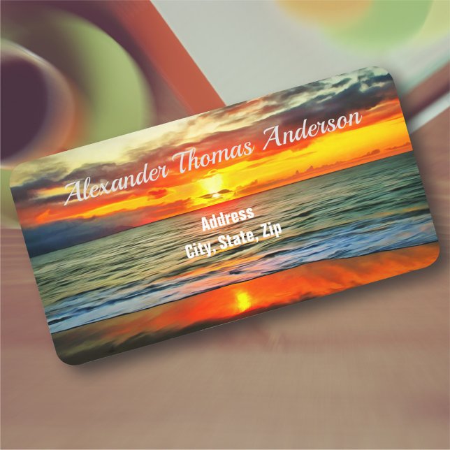 Banderas Bay Sunset 1738 Address Label (Creator Uploaded)