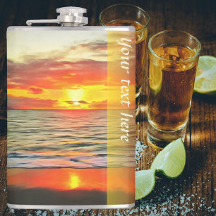 Banderas Bay Sunset 1738 Hip Flask