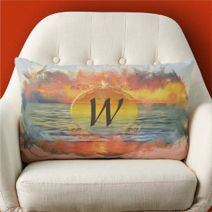 Banderas Bay Sunset 1738 Lumbar Pillow