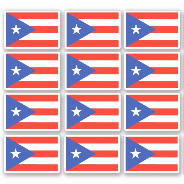 Banderas Boricua Stickers drapeau portoricain 6"x6 (Devant)