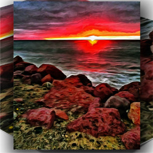 Banderas Rocky Sunset 914 Art Print