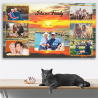 Banderas Sunset Family Collage 1738 Canvas