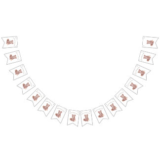 Banderole de baptême pour bébé ourson mignon