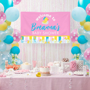 Banderole de Bienvenue pour Baby Shower Canard en 
