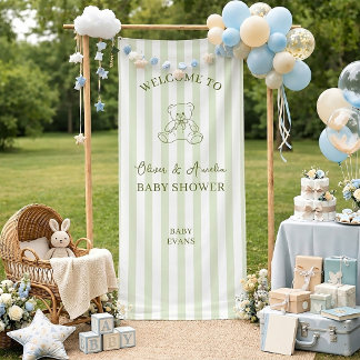 Banderole de Bienvenue pour Baby Shower Ours en Pe