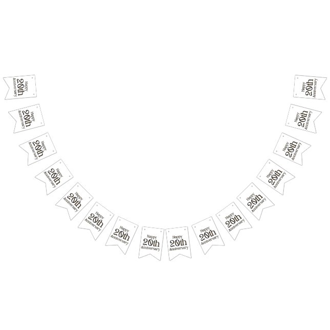 Banderole de fanions "Joyeux 20e Anniversaire" (Tout)