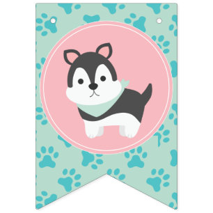 Banderole de fête d'anniversaire Puppy Pawty