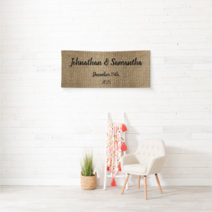 Banderole de mariage rustique personnalisée – Burl
