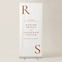 Accueil du Mariage minimaliste orange brûlé