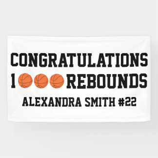 Banderoles 1000 Basketball Rebounds Career Team Player 