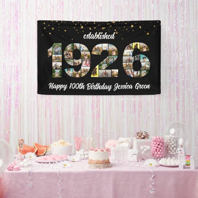 Banderoles 100th Birthday Photo Collage Established 1926 (Fête)