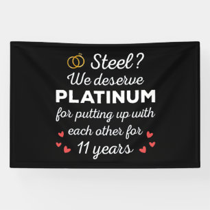 Banderoles 11e anniversaire Mariage I - Steel Funny Couple