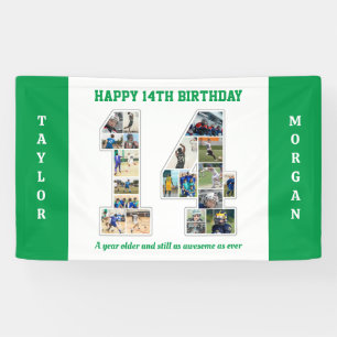 Banderoles 14e anniversaire Numéro 14 Collage photo