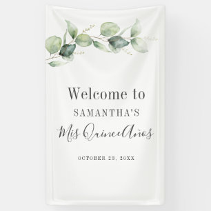 Banderoles 15e anniversaire Eucalyptus Verdure Quinceanera