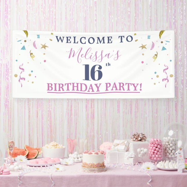 Banderoles 16e anniversaire de fête Bienvenue (Fête)