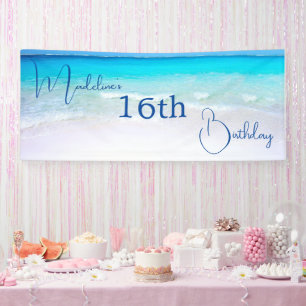 Banderoles 16e anniversaire Sweet sixteen Beach
