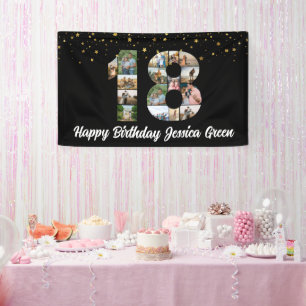 Banderoles 18e anniversaire Photo Collage heureux anniversair